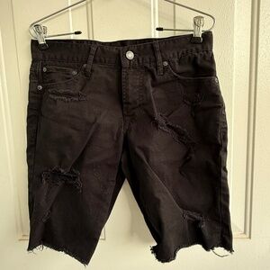 Aéropostale | Black Tattered Denim Shorts‎ | Size 27